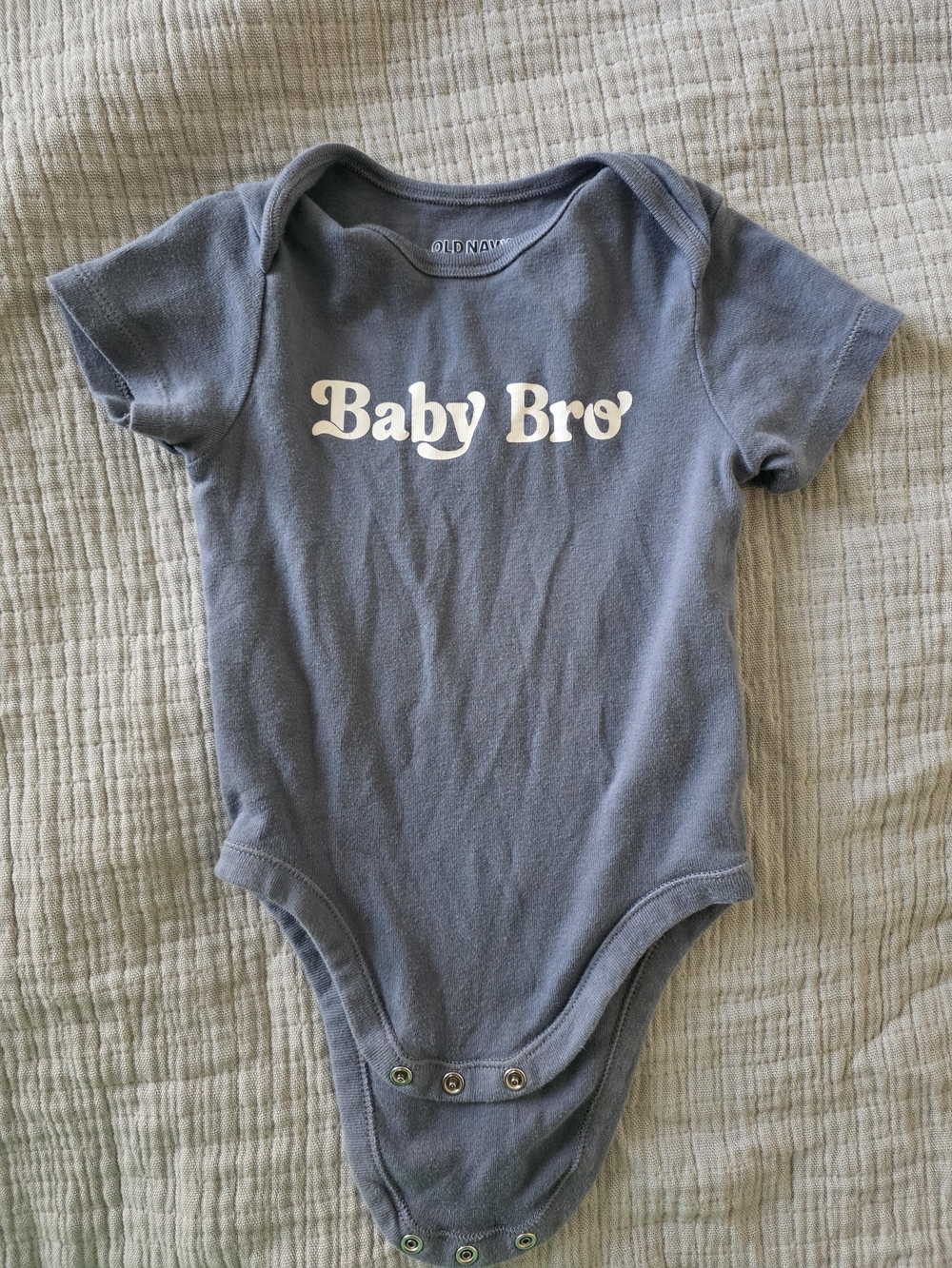 Old Navy Blue 'Baby Bro' Short-Sleeve One-Piece